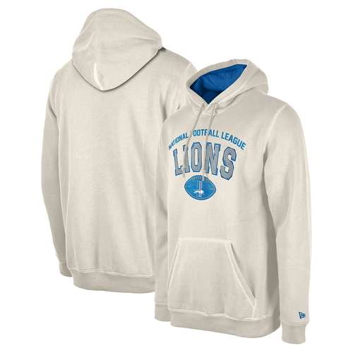 Detroit Lions New Era 3rd Down Historic Pullover Hoodie - Stone
