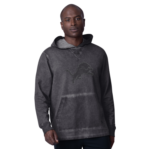 Detroit Lions Starter Hail Mary Long Sleeve Hooded T-Shirt - Black