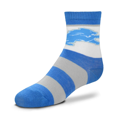 Detroit Lions For Bare Feet Kids Rugby Block Stripe Sock - Blue