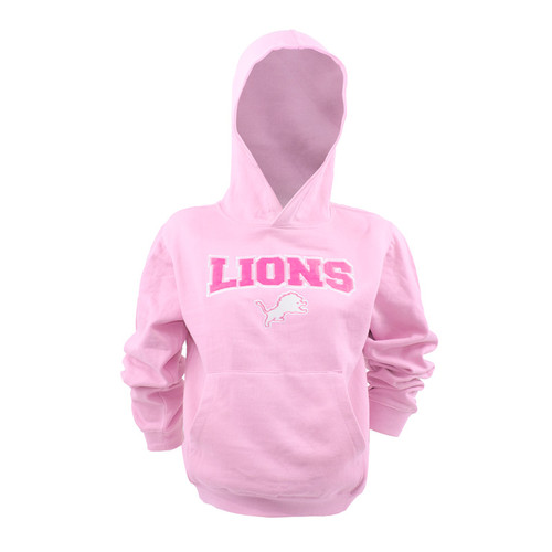 Detroit Lions Reebok Youth Pullover Hoodie - Pink