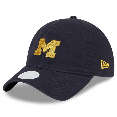 Michigan Wolverines New Era Women's Glitter 9TWENTY Adjustable Hat - Navy