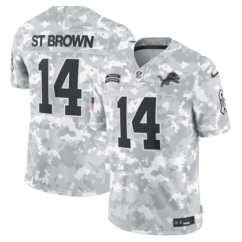Amon-Ra St Brown Detroit Lions Nike 2024 Salute to Service Limited Jersey - Arctic Camo