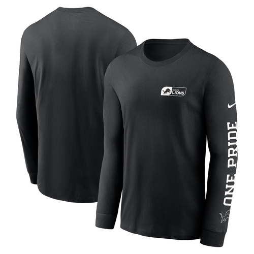 Detroit Lions Nike All Out Long Sleeve T-Shirt - Black