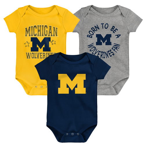 Michigan Wolverines Outerstuff Newborn Born to Be 3-Piece Bodysuit Set - Navy