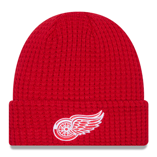 Detroit Red Wings New Era Waffle Cuffed Knit Hat - Red