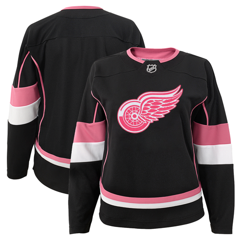 Detroit Red Wings Toddler Replica Jersey - Black/Pink