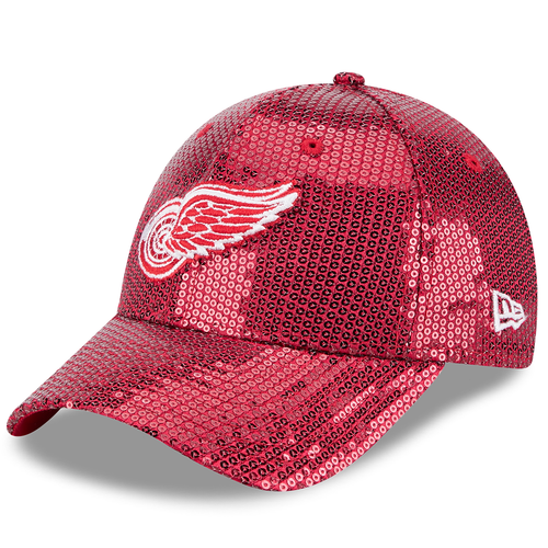 Detroit Red Wings New Era Women's Sequin 9FORTY Adjustable Hat - Red