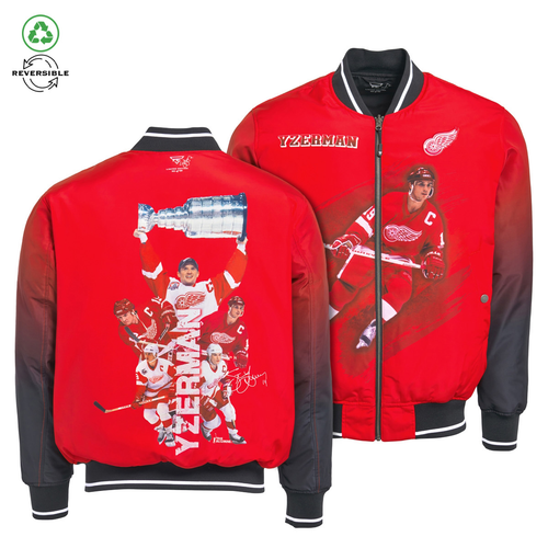 Detroit Red Wings FE Apparel Steve Yzerman Reversible Bomber Jacket - Red
