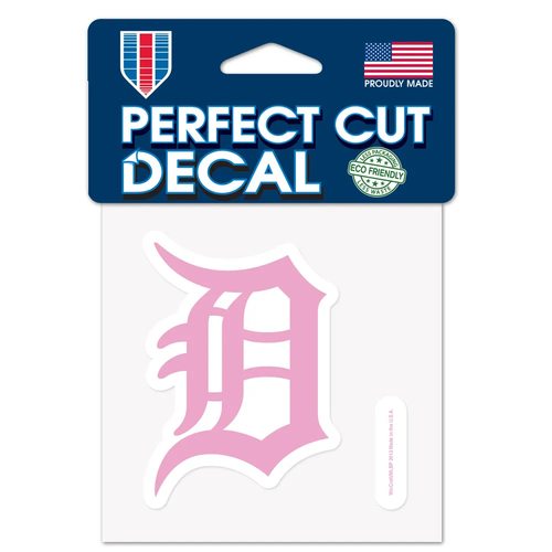 Detroit Tigers WinCraft Perfect Cut Color Decal 4" x 4” - Pink
