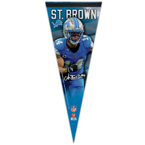 Amon-Ra St Brown WinCraft Detroit Lions 12" x 30" Premium Pennant