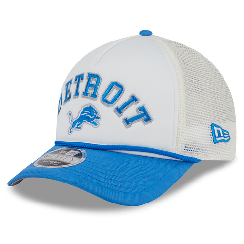 Detroit Lions New Era M-Crown A-Frame 9FORTY Adjustable Hat - Chrome 