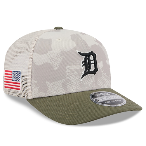 Detroit Tigers New Era 2025 Armed Forces 9SEVENTY Stretch-Snap Hat - Stone