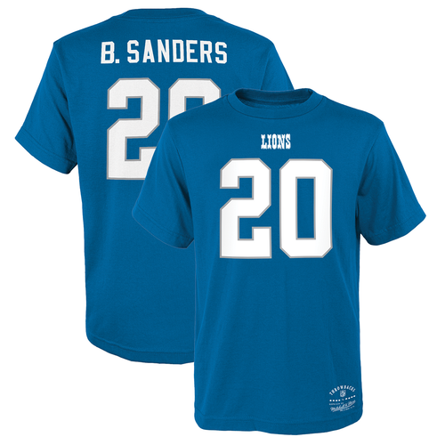 Barry Sanders Detrot Lions Mitchell & Ness Preschool Retro Name & Number T-Shirt - Blue
