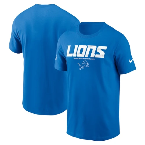Detroit Lions Nike Sideline Team Issue Wordmark Performance T-Shirt - Blue