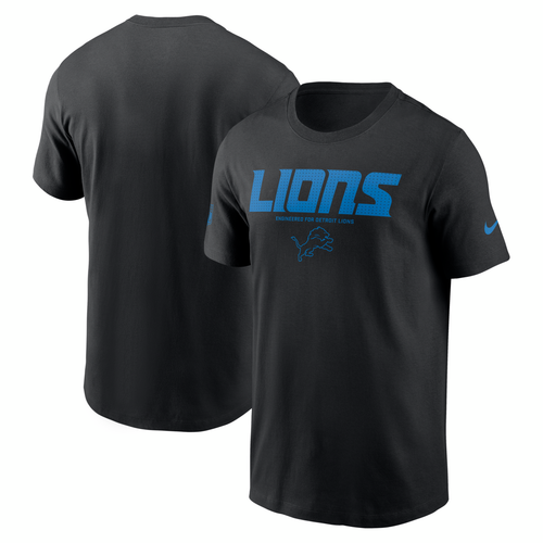 Detroit Lions Nike Sideline Team Issue Wordmark Performance T-Shirt - Black