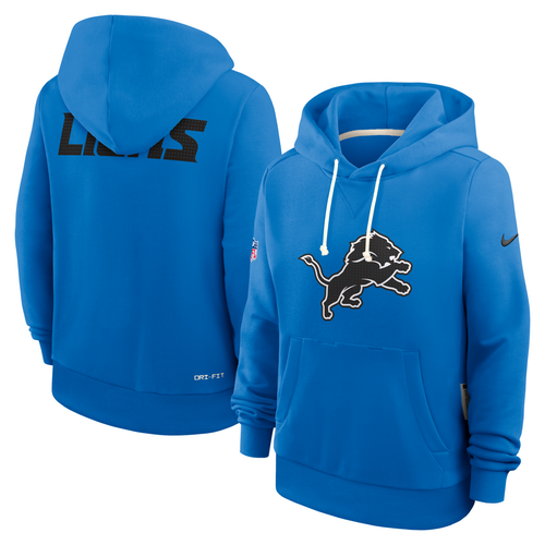Detroit Lions Nike Women's 2025 Sideline Pullover Hoodie - Blue