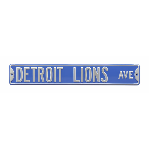 Detroit Lions 6" x 36" Steel Street Sign - Blue
