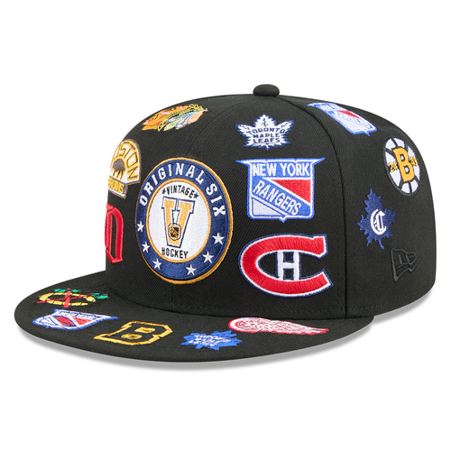 Original 6 New Era All-Over Vintage 9FIFTY Snapback Hat - Black