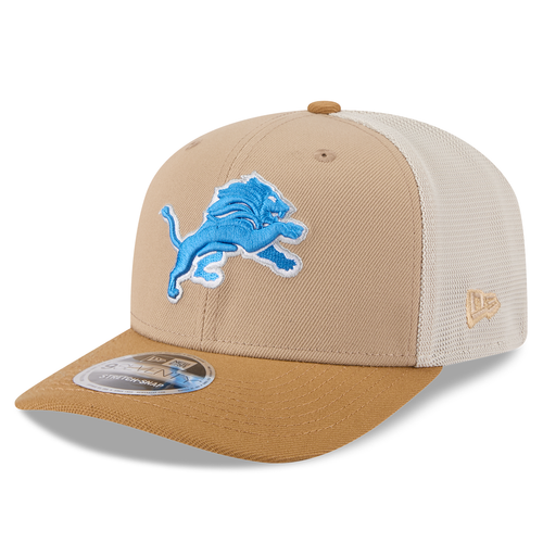 Detroit Lions New Era 2Tone Trucker 9SEVENTY Stretch-Snap Hat - Tan/Stone