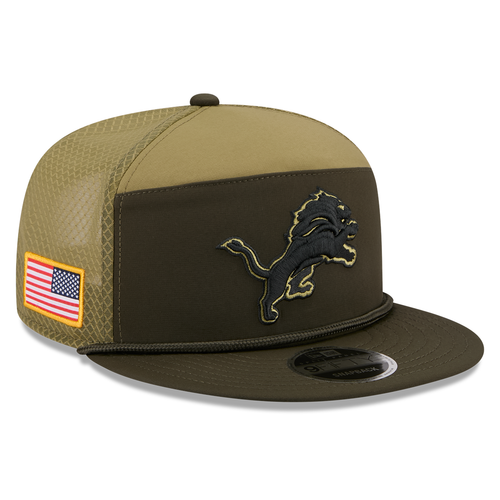 Detroit Lions New Era 2025 Salute to Service Split Panel 9FIFTY Snapback Hat - Dark Green