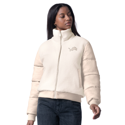 Detroit Lions G-III 4Her Women's Cheerleader Sherpa Full-Zip Jacket - Cream