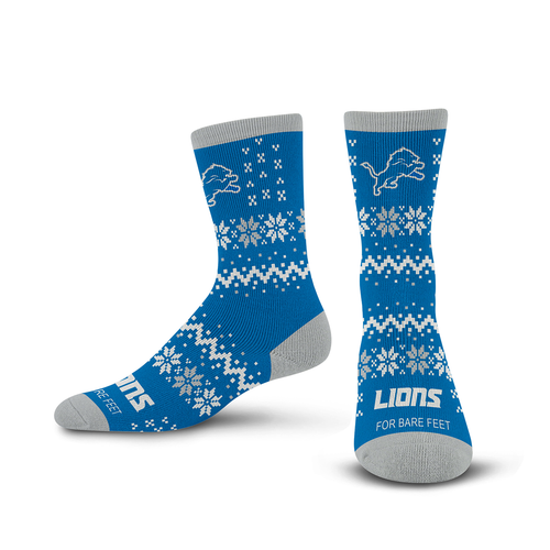 Detroit Lions For Bare Feet Team Sweater Socks  - Blue