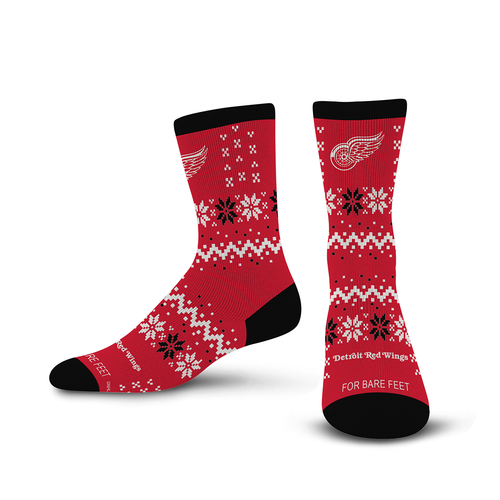 Detroit Red Wings For Bare Feet Team Sweater Socks  - Red