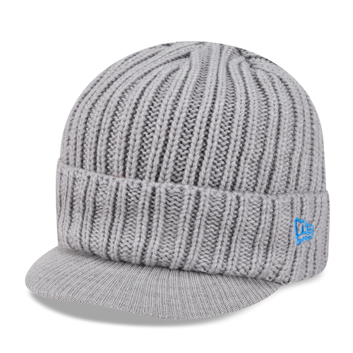 Detroit Lions New Era Visor Cuffed Knit Hat - Gray