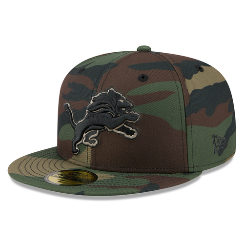 Detroit Lions New Era 2025 Salute to Service 59FIFTY Fitted Hat - Woodland Camo