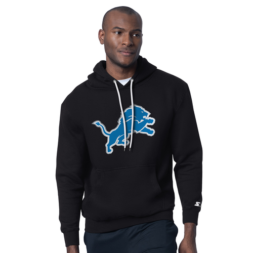 Detroit Lions Starter Heritage Pullover Hoodie - Black