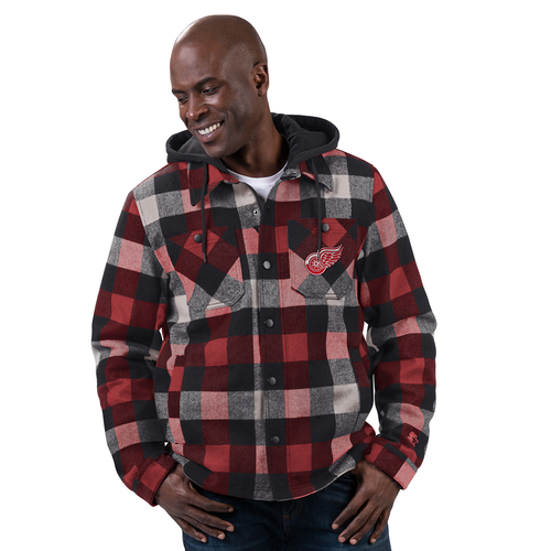 Detroit Red Wings G-III Full-Snap Flannel Sherpa Jacket - Red