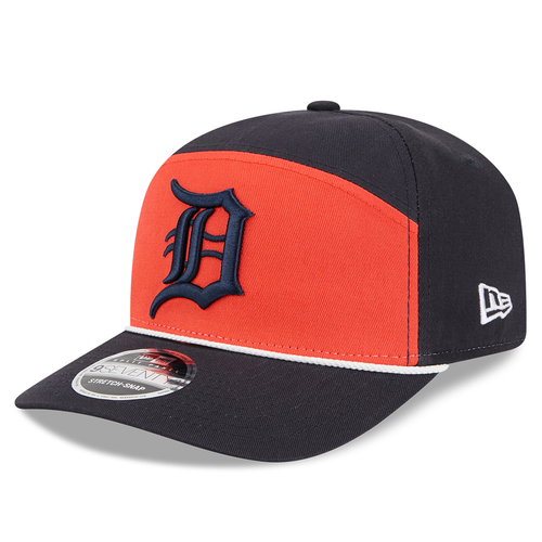 Detroit Tigers New Era Split Panel 9SEVENTY Stretch-Snap Hat - Navy