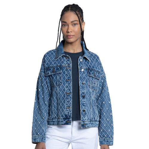 Detroit Lions G-III 4Her Women's Major League Full-Snap Denim Jacket - Blue