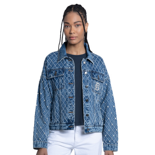 Detroit Tigers G-III 4Her Women's Major League Full-Snap Denim Jacket - Blue
