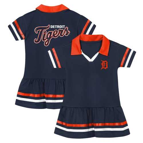 Detroit Tigers Outerstuff Infant BB Hit Johnny Collar Dress - Navy
