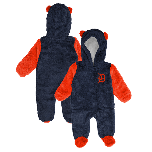 Detroit Tigers Outerstuff Newborn Stay Napping Fleece Bunting - Navy