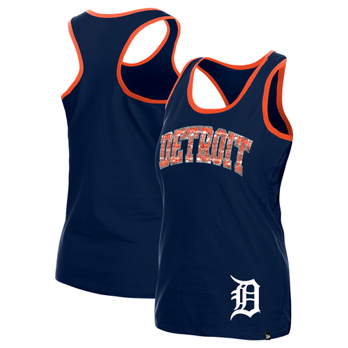 Detroit Tigers New Era Women's Sequin Tank Top - Navy