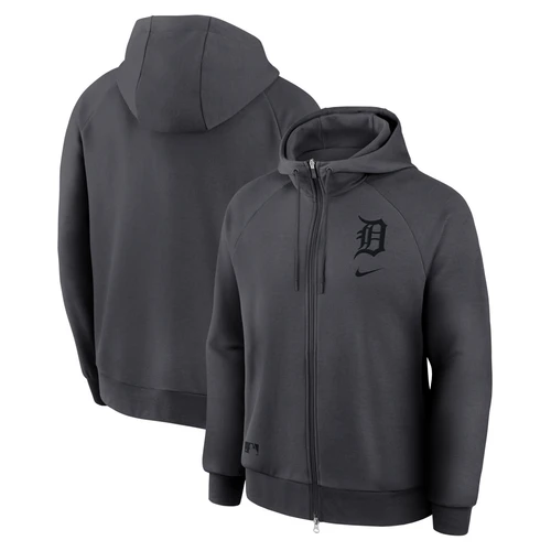 Detroit Tigers Nike Primetime Lockup Full-Zip Hoodie - Charcoal