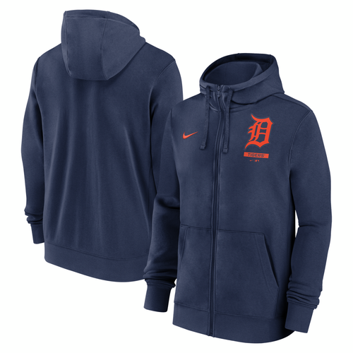 Nike Detroit Tigers Navy Primetime Lockup Full-Zip Hoodie