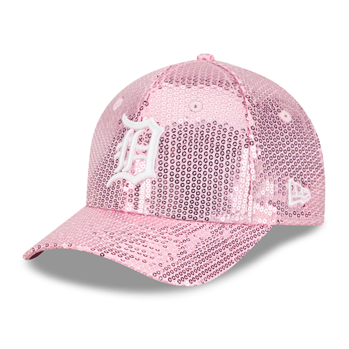 Detroit Tigers New Era Kid's Sequin M-Crown 9FORTY Adjustable Hat- Pink