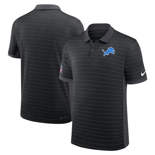 Detroit Lions Nike 2026 Sideline Victory Striped Performance Polo - Black