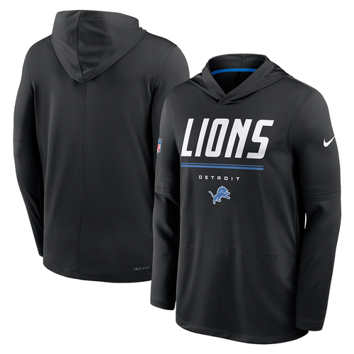 Detroit Lions Nike 2026 Sideline Long Sleeve Hoodie T-Shirt - Black