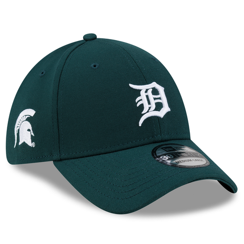 Detroit Tigers x Michigan State Spartans New Era Co-Branded 39THIRTY Flex Hat - Green