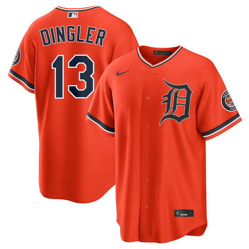 Dillon Dingler Detroit Tigers Nike Alternate Home Stadium Jersey - Orange