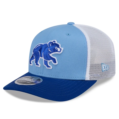 Chicago Cubs New Era Cooperstown Collection Trucker 9SEVENTY Stretch-Snap Hat - Light Blue/Royal/White