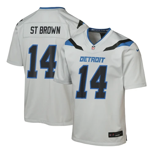 Amon-Ra St Brown Detroit Lions Nike Youth 2026 Rivalries Game Jersey - Silver