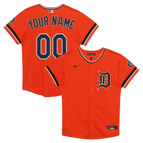 Detroit Tigers Nike Preschool Alternate Home Custom Stadium Jersey - Orange