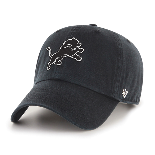 Detroit Lions '47 Logo Outline Clean Up Adjustable Hat - Black