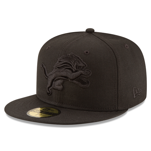 Detroit Lions New Era Blackout 59Fifty Fitted Hat - Black