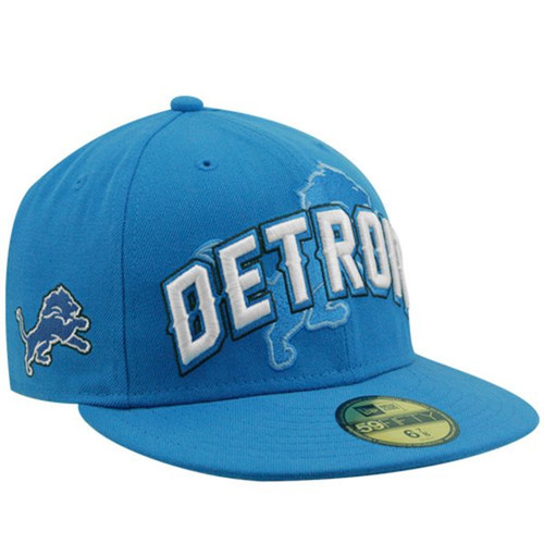 New Era Detroit Lions Blue 59Fifty Draft Day Performance Fitted Hat